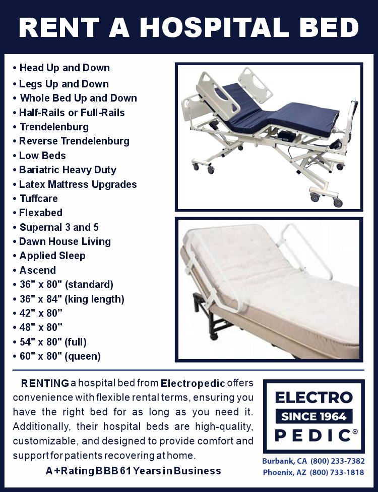 Burbank Electropedic Rent a hospital bed